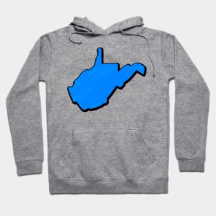 Bright Blue West Virginia Outline Hoodie